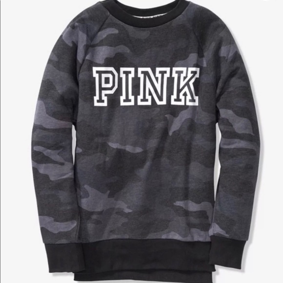 PINK Victoria's Secret Tops - Victoria’s Secret VS Pink Camo crew sweatshirt S